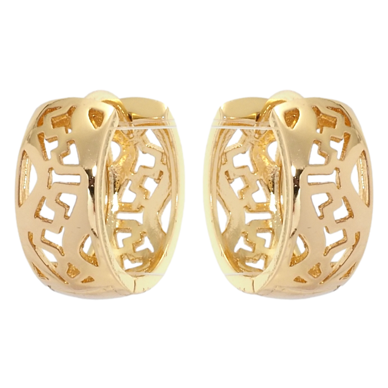 Сережки Xuping Позолота 18K колечки Різний орнамент фото №1 Сережки Xuping Позолота 18K колечки Різний орнамент фото №1