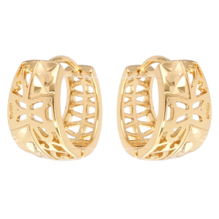 Серьги Xuping Позолота 18K колечки Декоративный резной орнамент фото №8 Серьги Xuping Позолота 18K колечки Декоративный резной орнамент фото №8