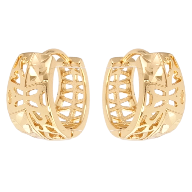 Серьги Xuping Позолота 18K колечки Декоративный резной орнамент фото №1