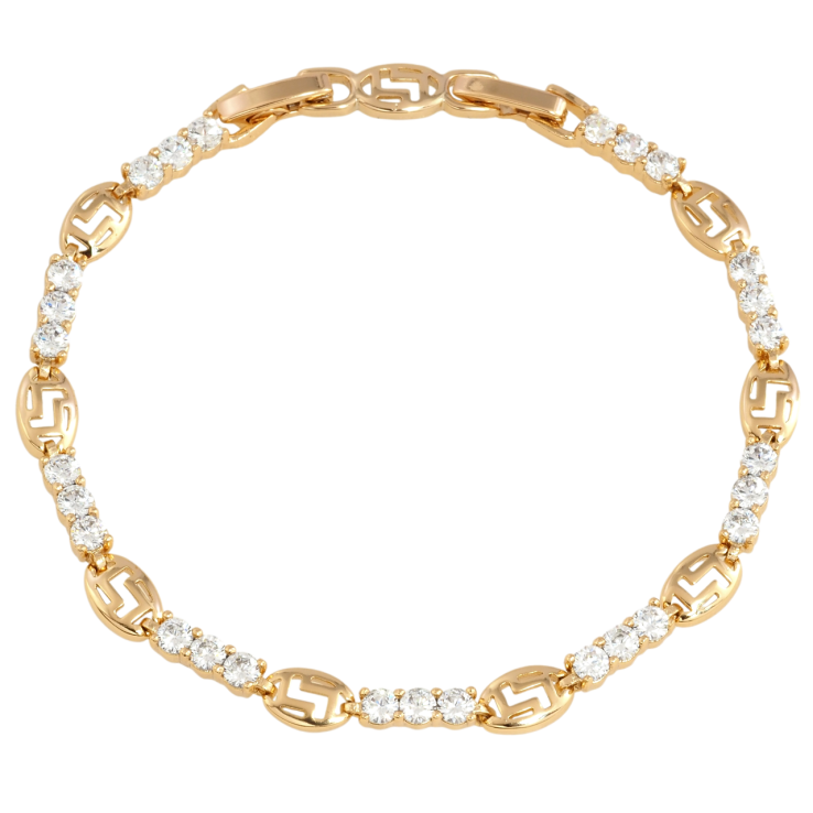 Браслет Xuping Позолота 18K Доріжки цирконію з овальними ланками довжина з дод. замком 17,19см х 3-5мм фото №24 Браслет Xuping Позолота 18K Доріжки цирконію з овальними ланками довжина з дод. замком 17,19см х 3-5мм фото №24