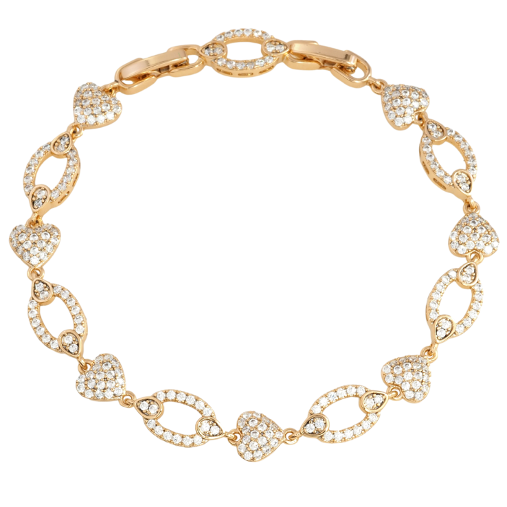 Браслет Xuping Позолота 18K Инкрустация цирконием размер с доп. замком 17.5,20см х 7-8мм фото №24