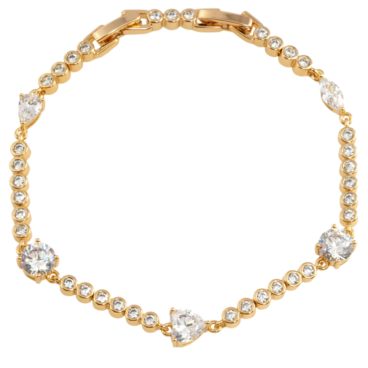 Браслет Xuping Позолота 18K Доріжки цирконію довжина з дод. замком 16.5,18.5см х 3мм фото №6