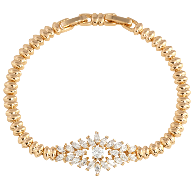 Браслет Xuping Позолота 18K Декоративна вставка з цирконієм довжина з дод. замком 17.5,19.5см х 5мм фото №10