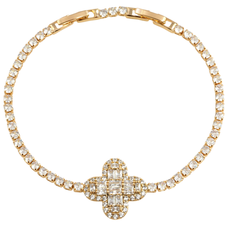 Браслет Xuping Позолота 18K Доріжка цирконію з кристальною вставкою довжина з дод. замком 18,20см х 3мм фото №7