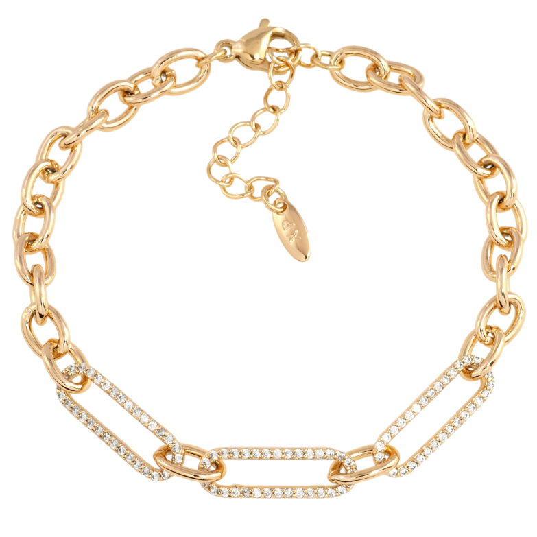 Браслет Xuping Позолота 18K Якорная цепочка с вставкой размер с доп. цепочкой 17-20см х 5мм фото №1 Браслет Xuping Позолота 18K Якорная цепочка с вставкой размер с доп. цепочкой 17-20см х 5мм фото №1