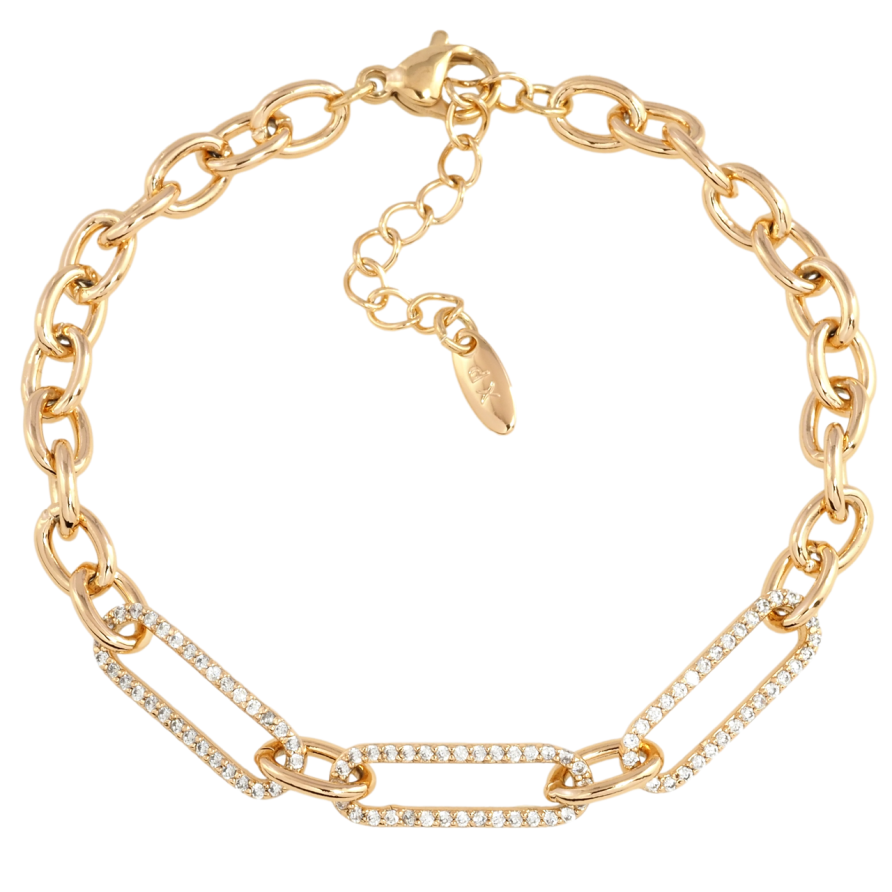 Браслет Xuping Позолота 18K Якірний ланцюжок із вставкою довжина з дод. ланцюжком 17-20см х 5мм фото №1 Браслет Xuping Позолота 18K Якірний ланцюжок із вставкою довжина з дод. ланцюжком 17-20см х 5мм фото №1