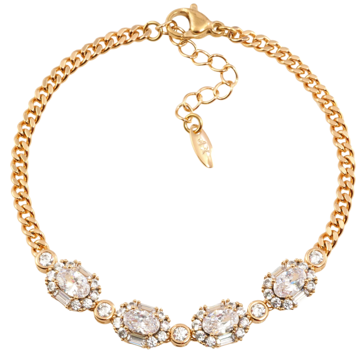 Браслет Xuping Позолота 18K Цепочка с кристальной вставкой размер с доп. цепочкой 17-20см х 3мм фото №9 Браслет Xuping Позолота 18K Цепочка с кристальной вставкой размер с доп. цепочкой 17-20см х 3мм фото №9