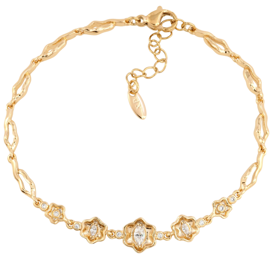 Браслет Xuping Позолота 18K Цветочный узор размер с доп. цепочкой 18-21см х 4мм фото №1 Браслет Xuping Позолота 18K Цветочный узор размер с доп. цепочкой 18-21см х 4мм фото №1