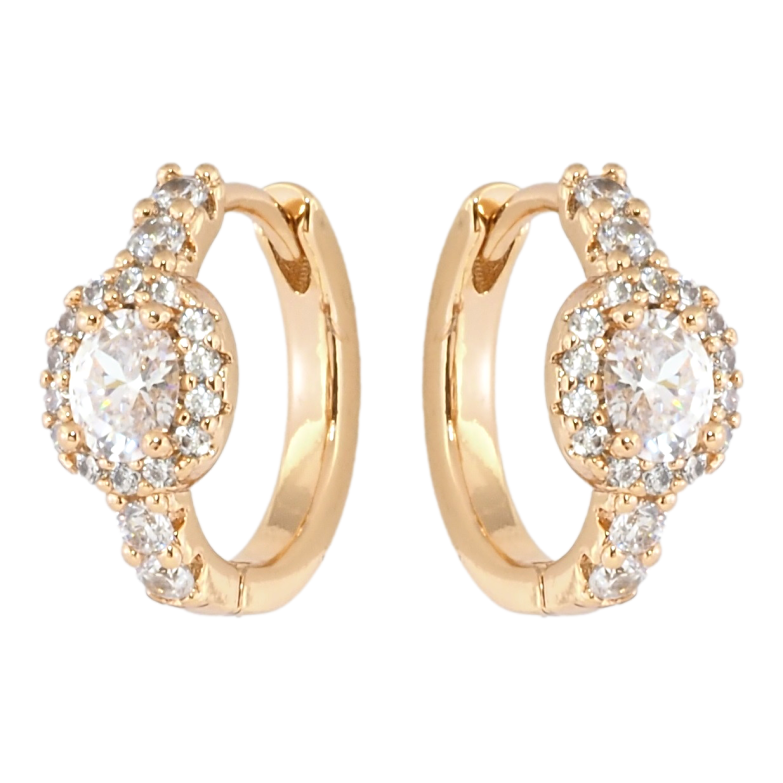 Сережки Xuping Позолота 18K колечка Інкрустація цирконієм фото №1