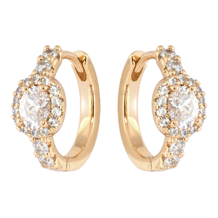 Сережки Xuping Позолота 18K колечка Інкрустація цирконієм фото №1