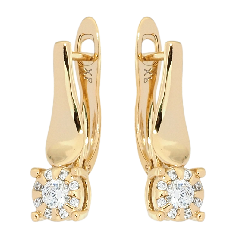 Серьги Xuping Позолота 18K английский замок Декоративный узор с цирконием фото №1 Серьги Xuping Позолота 18K английский замок Декоративный узор с цирконием фото №1