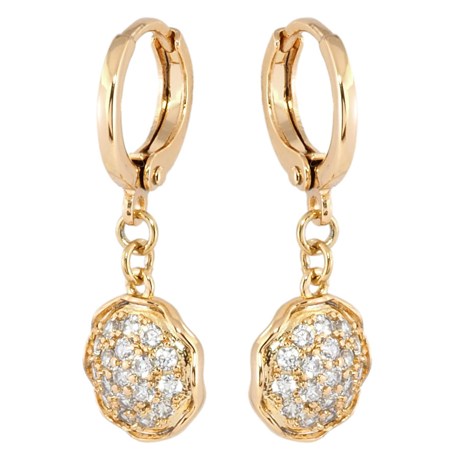 Сережки Xuping Позолота 18K підвіски на колечках Декоративні підвіски з цирконієм фото №1