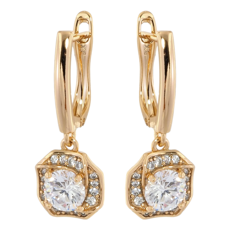 Серьги Xuping Позолота 18K английский замок Декоративные подвески с цирконием фото №1 Серьги Xuping Позолота 18K английский замок Декоративные подвески с цирконием фото №1