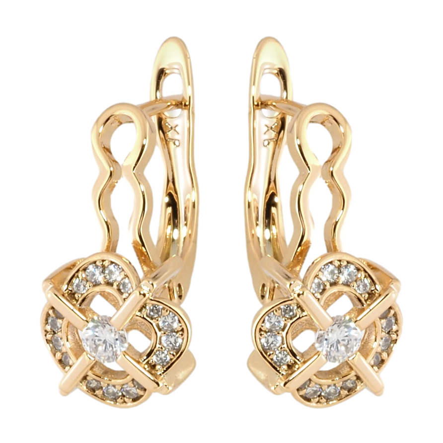 Серьги Xuping Позолота 18K английский замок Цветочный узор с цирконием фото №1 Серьги Xuping Позолота 18K английский замок Цветочный узор с цирконием фото №1