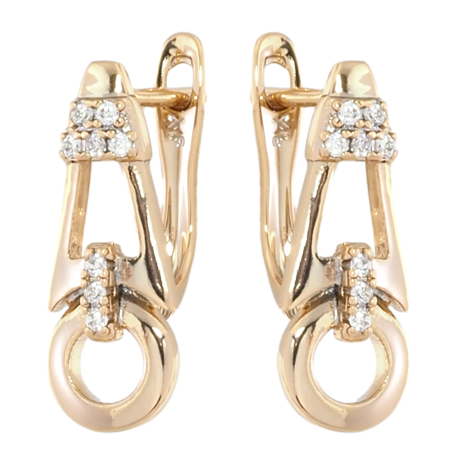 Серьги Xuping Позолота 18K английский замок Декоративный узор с цирконием фото №1