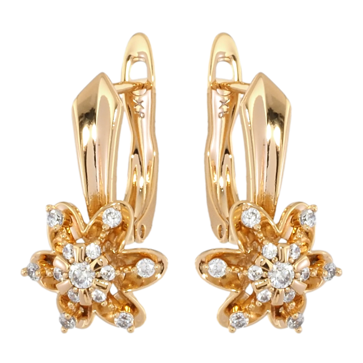 Серьги Xuping Позолота 18K английский замок Цветочки с цирконием фото №11 Серьги Xuping Позолота 18K английский замок Цветочки с цирконием фото №11
