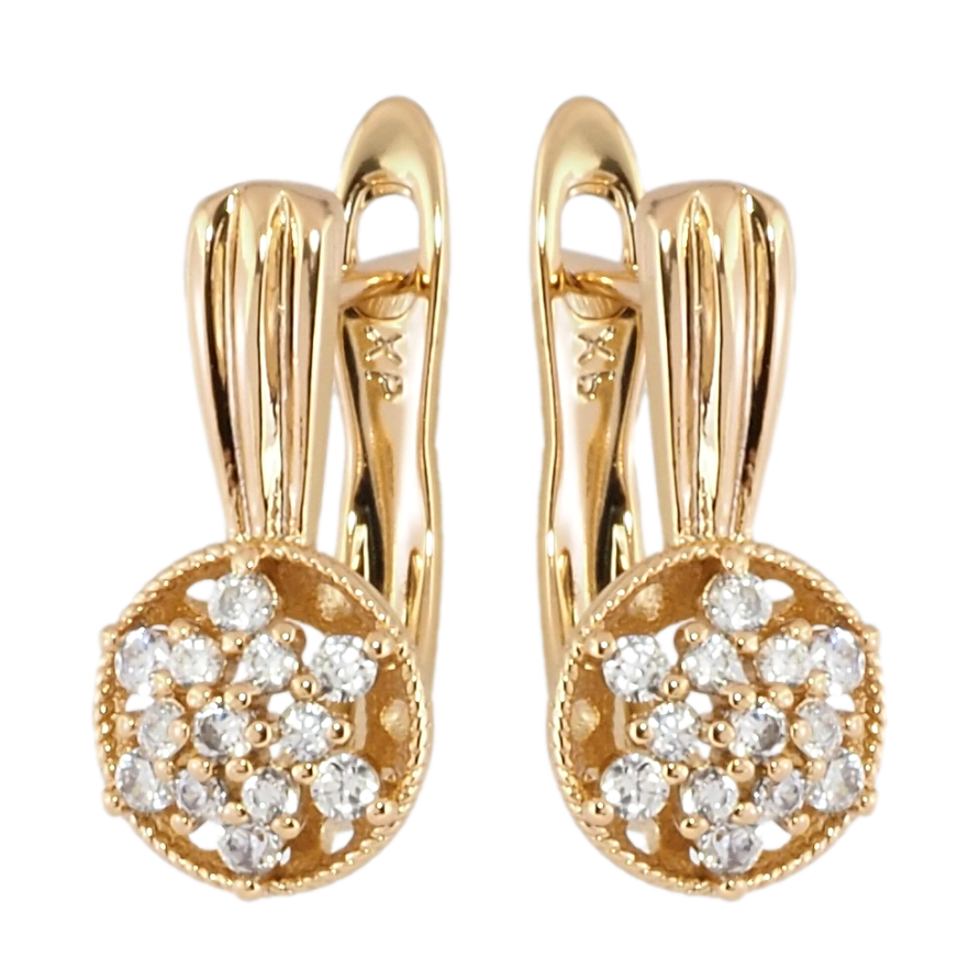 Сережки Xuping Позолота 18K англійський замок Зірочки з цирконієм фото №1