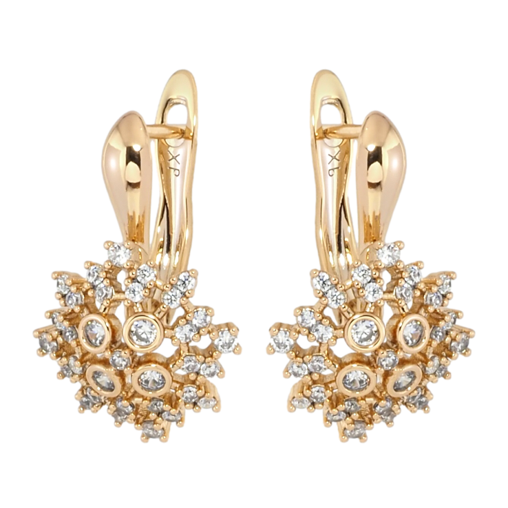Серьги Xuping Позолота 18K английский замок Инкрустация цирконием фото №5 Серьги Xuping Позолота 18K английский замок Инкрустация цирконием фото №5