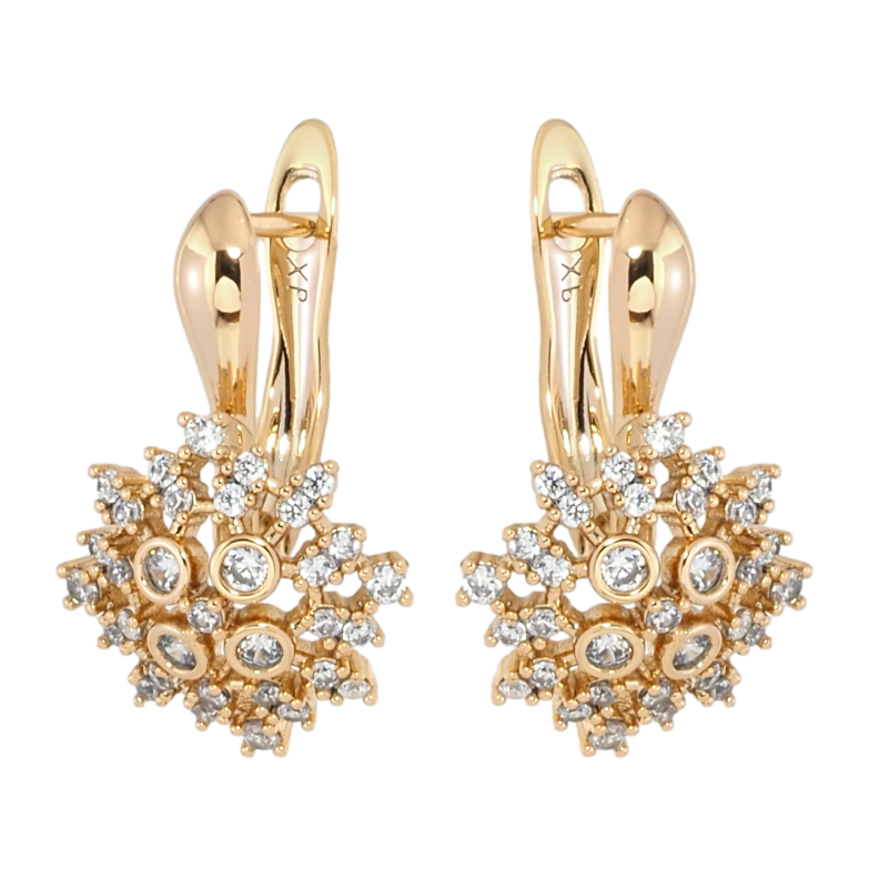 Сережки Xuping Позолота 18K англійський замок Інкрустація цирконієм фото №1 Сережки Xuping Позолота 18K англійський замок Інкрустація цирконієм фото №1
