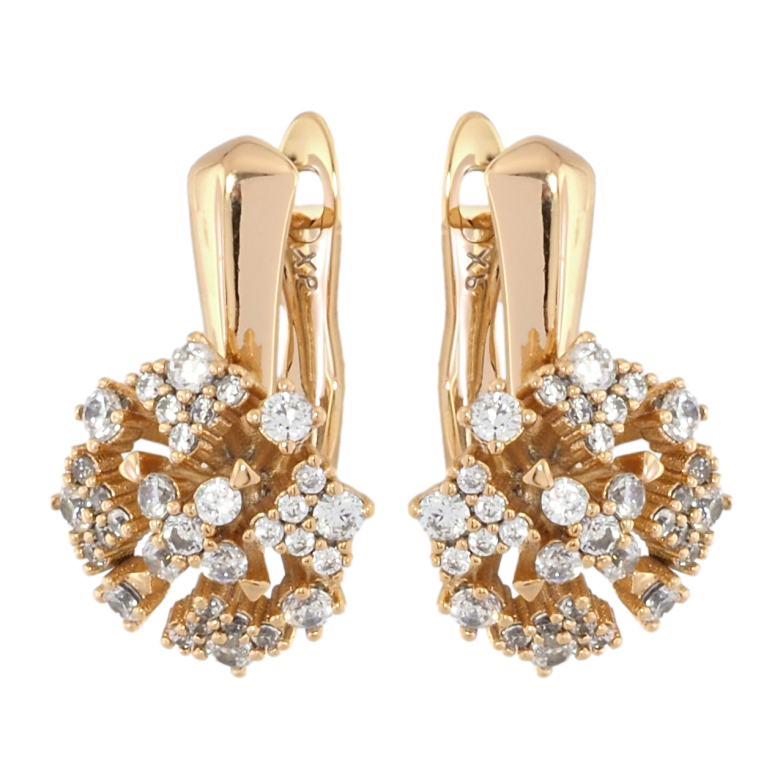 Серьги Xuping Позолота 18K английский замок Инкрустация цирконием фото №1