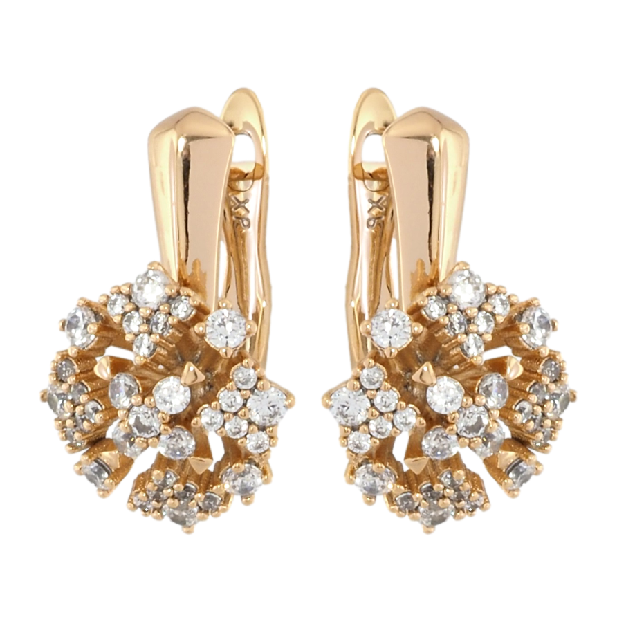 Сережки Xuping Позолота 18K англійський замок Інкрустація цирконієм фото №1