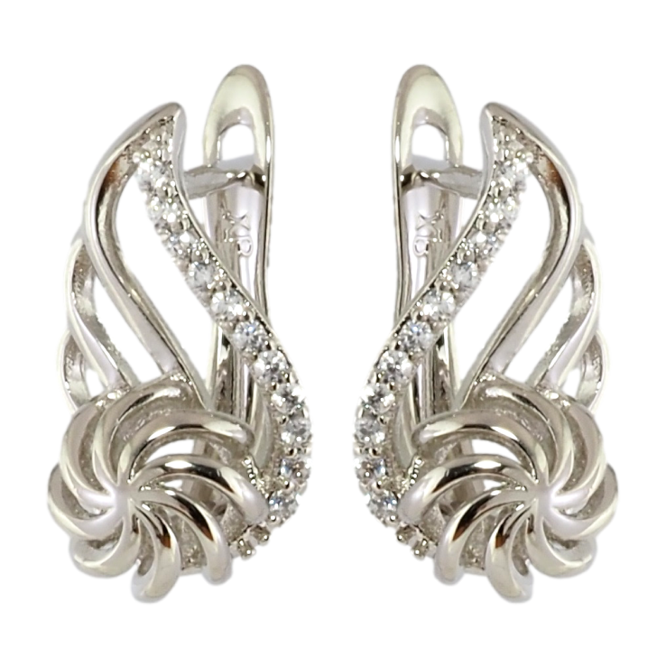 Серьги Xuping Родий английский замок Цветочный узор с цирконием фото №8 Серьги Xuping Родий английский замок Цветочный узор с цирконием фото №8