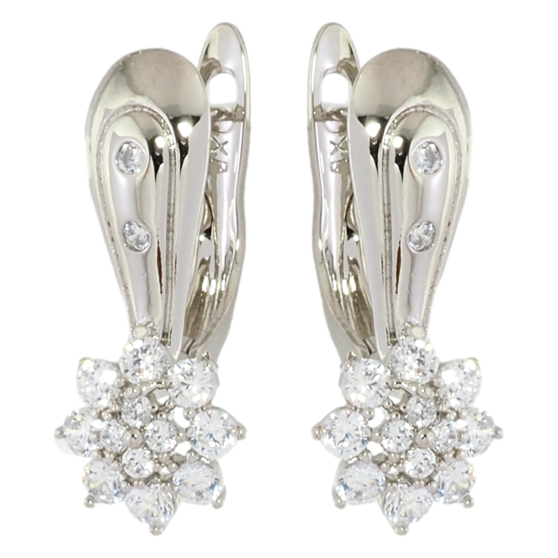 Сережки Xuping Родій англійський замок Кришталеві квіточки фото №1