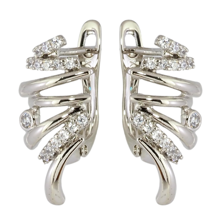 Серьги Xuping Родий английский замок Декоративный узор с цирконием фото №18 Серьги Xuping Родий английский замок Декоративный узор с цирконием фото №18