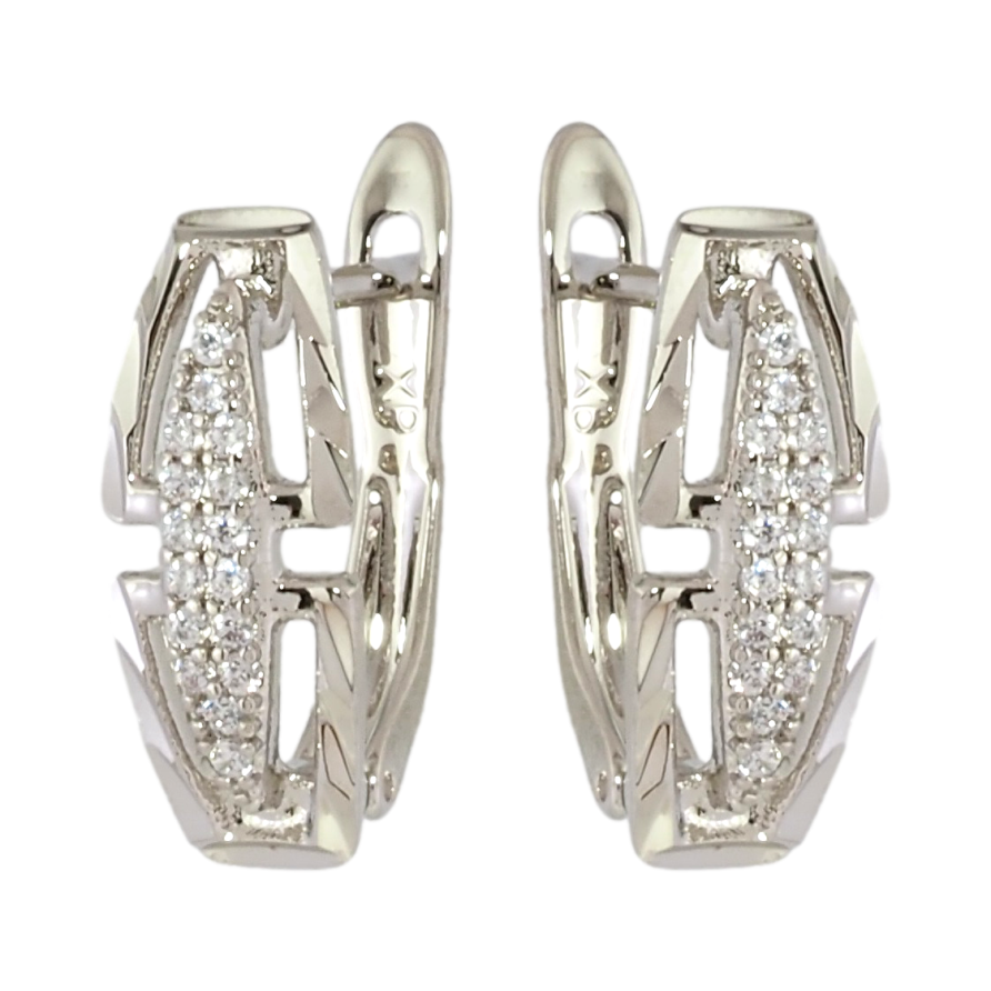 Сережки Xuping Родій англійський замок Фігурний візерунок з цирконієм фото №1