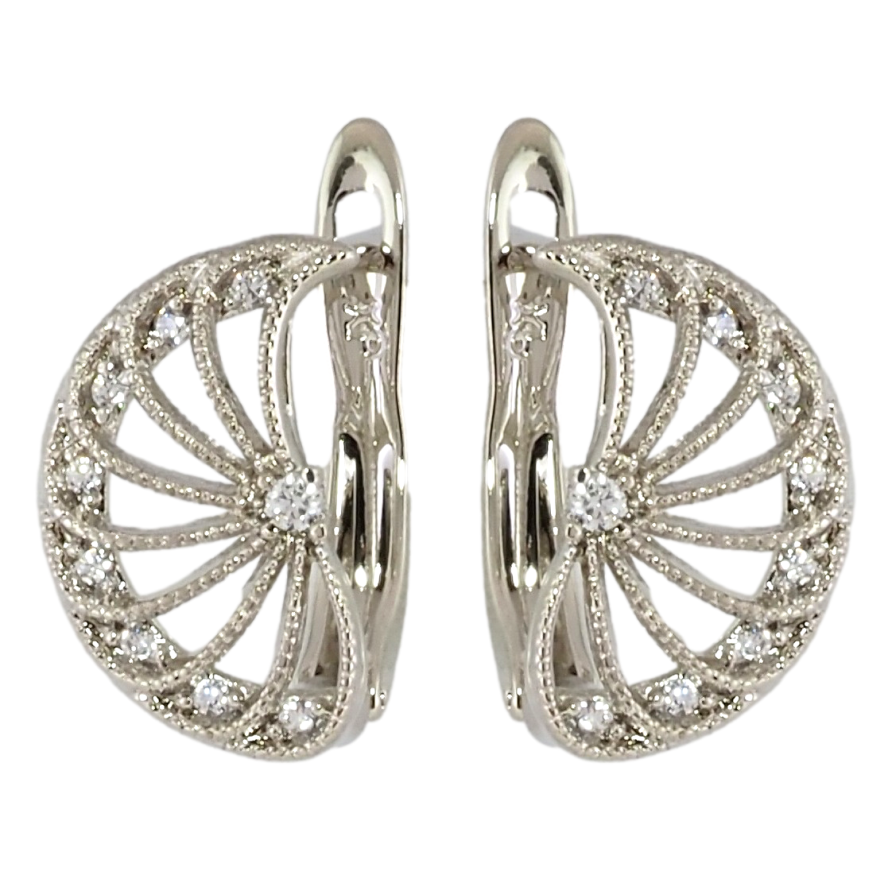 Сережки Xuping Родій англійський замок Декоративне віяло з цирконієм фото №1