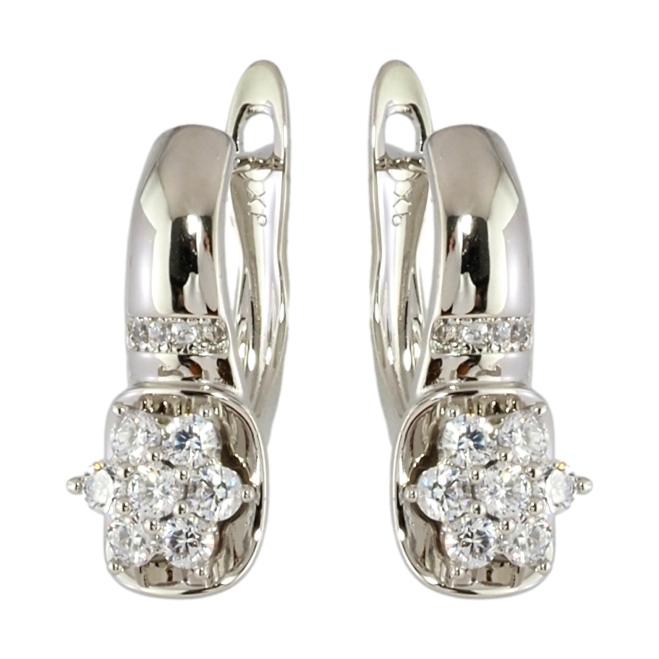 Серьги Xuping Родий английский замок Узор с кристальными цветочками фото №17 Серьги Xuping Родий английский замок Узор с кристальными цветочками фото №17