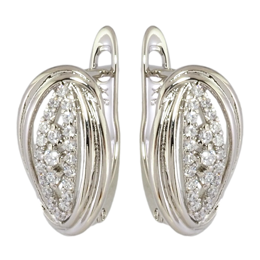 Сережки Xuping Родій англійський замок Декоративний візерунок з цирконієм фото №1