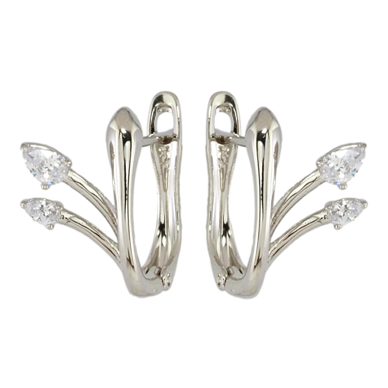 Серьги Xuping Родий английский замок Феерия фото №2