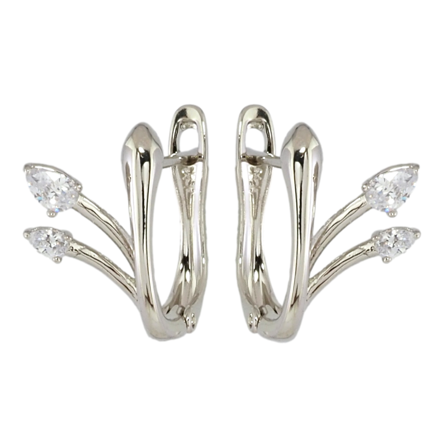 Серьги Xuping Родий английский замок Феерия фото №1