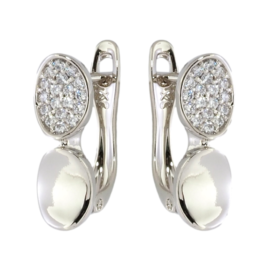 Сережки Xuping Родій англійський замок Овали з цирконієм фото №1