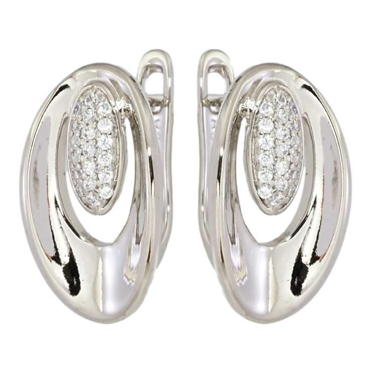 Серьги Xuping Родий английский замок Овалы с цирконием фото №23 Серьги Xuping Родий английский замок Овалы с цирконием фото №23