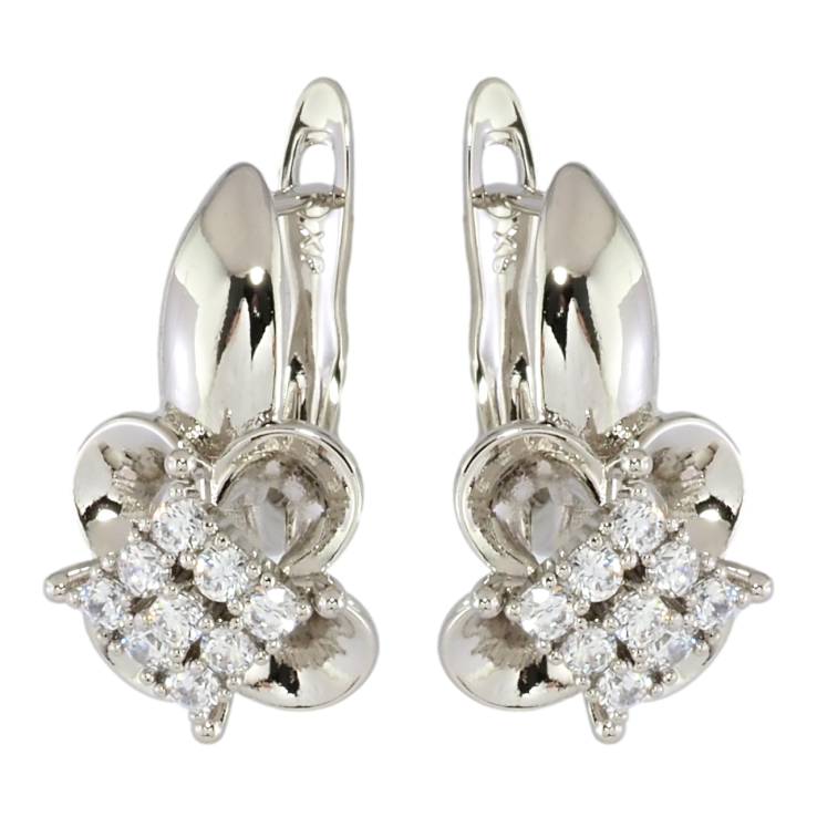 Серьги Xuping Родий английский замок Цветочный узор с цирконием фото №12 Серьги Xuping Родий английский замок Цветочный узор с цирконием фото №12