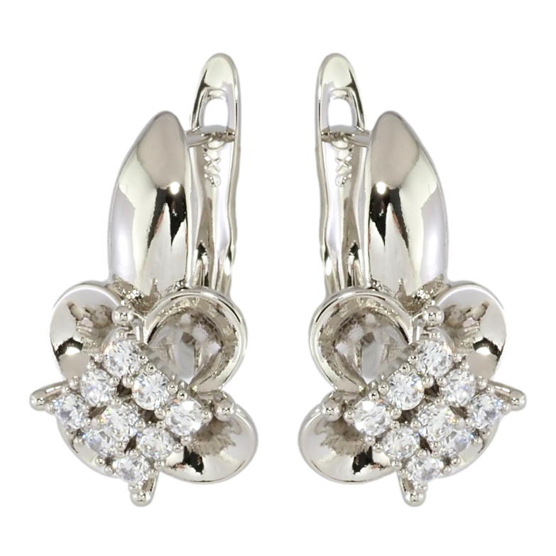 Сережки Xuping Родій англійський замок Квітковий візерунок з цирконієм фото №1 Сережки Xuping Родій англійський замок Квітковий візерунок з цирконієм фото №1