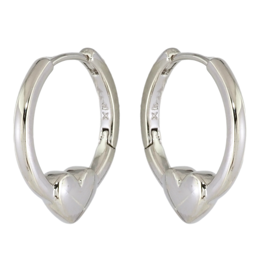 Серьги Xuping Родий колечки Сердечки фото №1