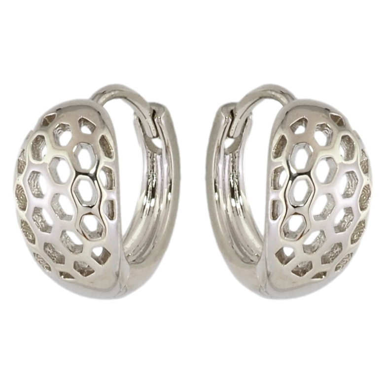 Серьги Xuping Родий колечки Резной узор фото №1 Серьги Xuping Родий колечки Резной узор фото №1