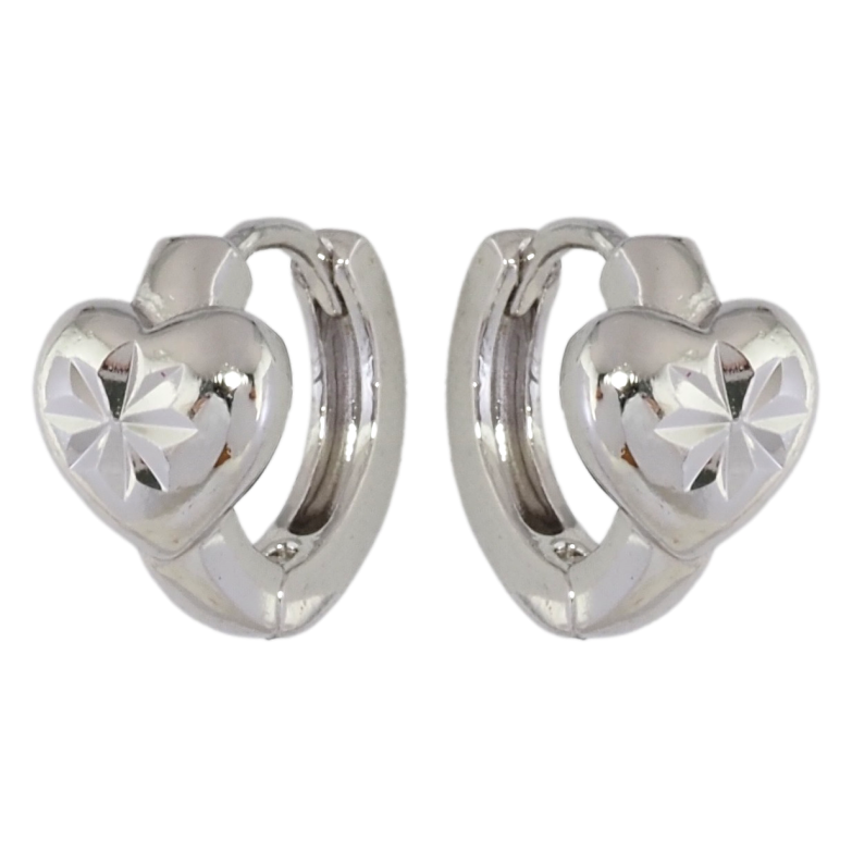 Серьги Xuping Родий колечки Сердечки фото №1