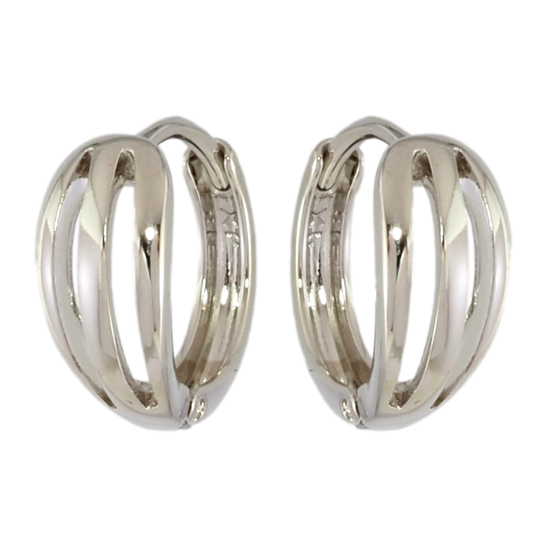 Серьги Xuping Родий колечки Резной узор фото №1 Серьги Xuping Родий колечки Резной узор фото №1