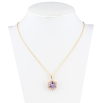 Кулон Xuping колір 18K з кр-ми Swarovski на ланцюжку Кристальний куб Tanzanite довжина 40-45см фото №2 Кулон Xuping колір 18K з кр-ми Swarovski на ланцюжку Кристальний куб Tanzanite довжина 40-45см фото №2