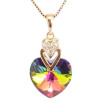 Кулон Xuping 18K з кр-ми Swarovski на ланцюжку Серце з кристалом Vitrail Medium дл. 40,5-46см х 1мм фото №3