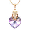 Кулон Xuping 18K з кр-ми Swarovski на ланцюжку Серце з кристалом Paradise Shine дл. 40,5-46см х 1мм фото №3