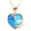 Кулон Xuping 18K з кр-ми Swarovski на ланцюжку Серця з кристалом Capri Blue дл. 40-45см х 1мм фото №3 Кулон Xuping 18K з кр-ми Swarovski на ланцюжку Серця з кристалом Capri Blue дл. 40-45см х 1мм фото №3