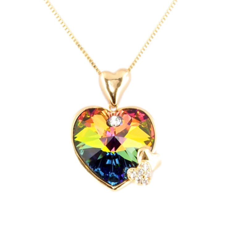 Кулон Xuping 18K з кр-ми Swarovski на ланцюжку Серце з кристалом Vitrail Medium дл. 40-45см х 1мм фото №11 Кулон Xuping 18K з кр-ми Swarovski на ланцюжку Серце з кристалом Vitrail Medium дл. 40-45см х 1мм фото №11