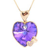 Кулон Xuping 18K с кр-ми Swarovski на цепочке Сердечки с кристаллом Heliotrope дл. 41,5-46,5см х 1мм фото №3