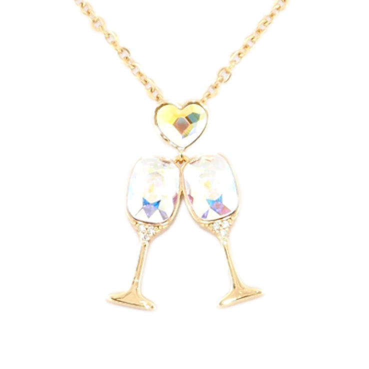 Кулон Xuping колір 18K з кр-ми Swarovski на ланцюжку Бокали з кристалами АВ довжина 40-45,5см х 2мм фото №8 Кулон Xuping колір 18K з кр-ми Swarovski на ланцюжку Бокали з кристалами АВ довжина 40-45,5см х 2мм фото №8