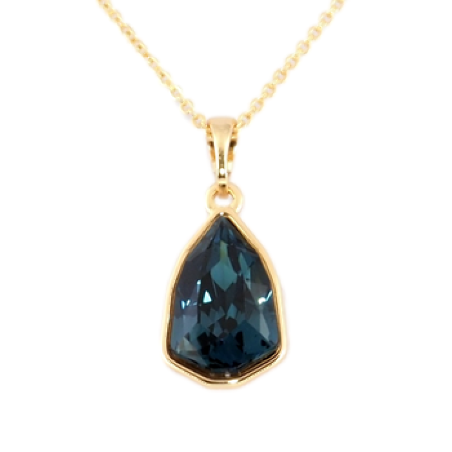 Кулон Xuping колір 18K з кристалами Swarovski на ланцюжку Кристал Montana довжина 39-44см х 1мм фото №1